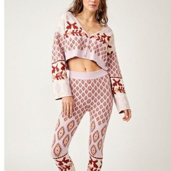 Free People x Intimately Snow Bunny Set In Candy Combo Women’s Size Medium - Picture 3 of 8